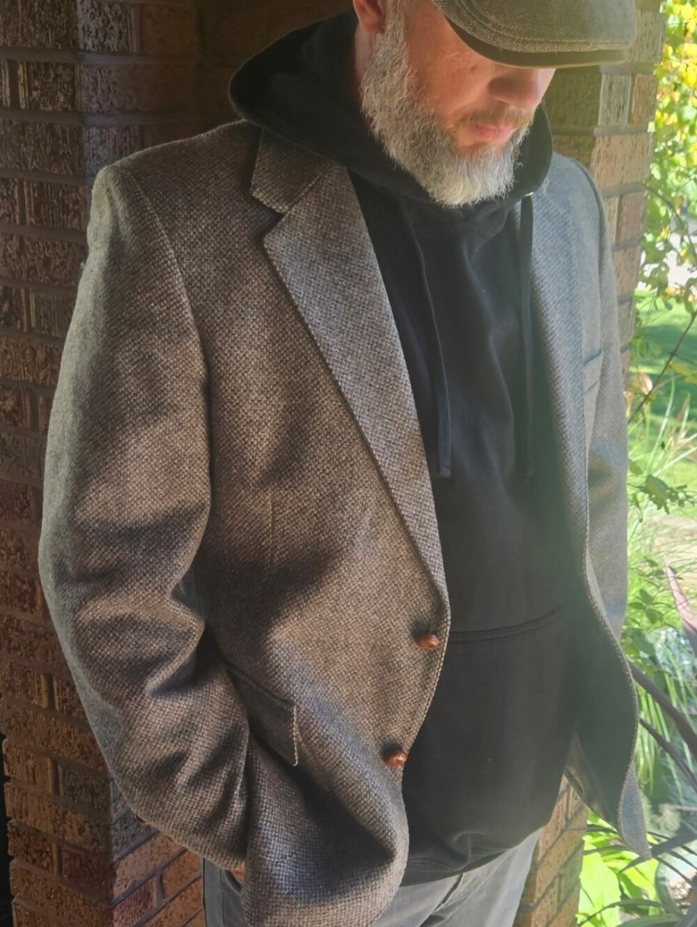 Vintage 80s WJF by Farah Pure Wool Tweed Herringbone Blazer Sport Coat 44R